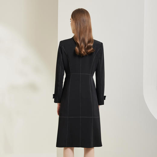 RE0A1斯尔丽瑟俪2023年新款撞色纽扣和手工线西装领小A摆风衣 商品图1