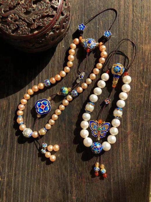 菊斋良品精致好物三十六子压襟粉珍珠景泰蓝 商品图10