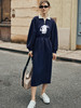欧芮儿长袖Polo领卫衣连衣裙女高级感秋季2023年新款收腰长款休闲 商品缩略图0
