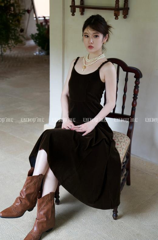 【门店同款】秋季浪漫主义-麻花肩带丝绒吊带裙 154157588 商品图2