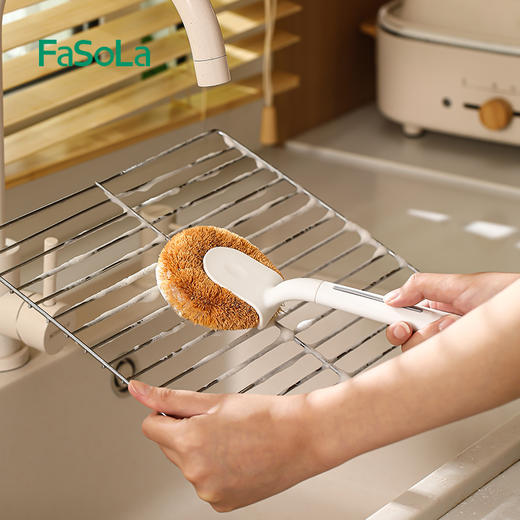 FaSoLa长柄椰棕刷锅洗锅刷盘子厨房多功能去污清洁刷不伤锅不沾油 商品图5