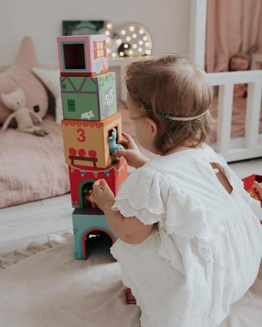 djeco叠叠杯农场动物数字套盒层层叠早教叠叠乐1-2岁叠高玩具益智 商品图4