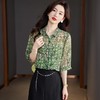 2023夏季新款雪纺衫中袖衬衫女大码T恤翻领小衫5013 商品缩略图1