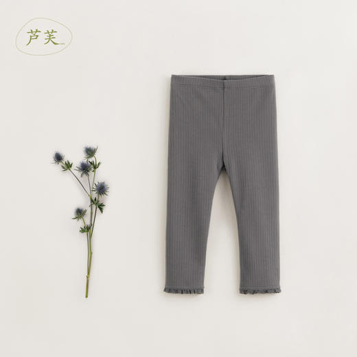 【马克珍妮 芦芙】秋装新款 花边弹力罗纹打底裤 231620 商品图0