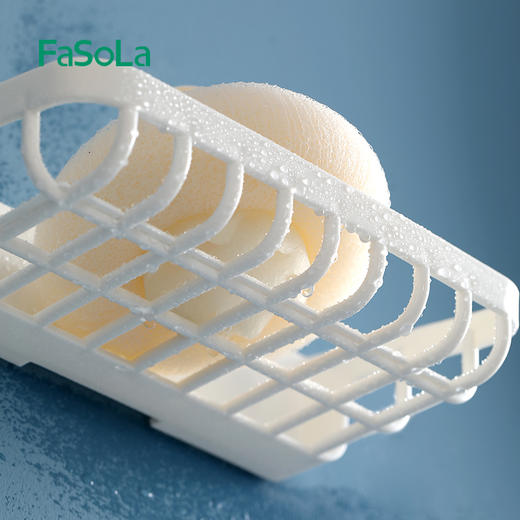 FaSoLa卫生间肥皂沥水收纳盒免打孔壁挂收纳篮家用水槽海绵沥水架 商品图11
