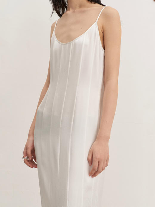 HOSIKARI｜HO23AW17 肌理醋酸拼接吊带连衣裙 [ 黑 / 白 ] 无弹 商品图10