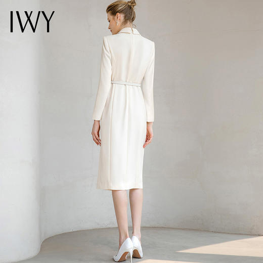 IWY/秋冬高端时尚连衣裙女长袖主持人礼服职业装收腰显瘦西装裙气质女233046Q1 商品图2