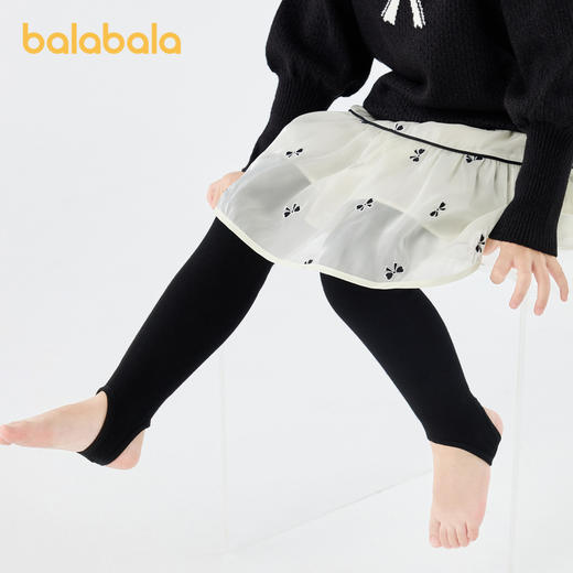 巴拉巴拉女童打底袜冬季加厚加绒儿童连裤袜舒适弹力宝宝大童踩脚 商品图0