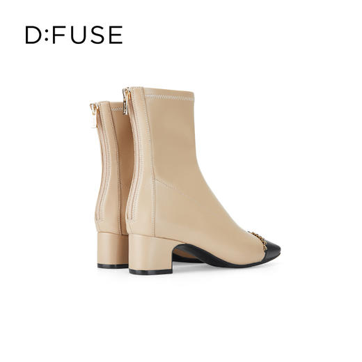 Dfuse迪芙斯秋冬新款方头小香风弹力短靴瘦瘦靴女DF34116277 商品图3
