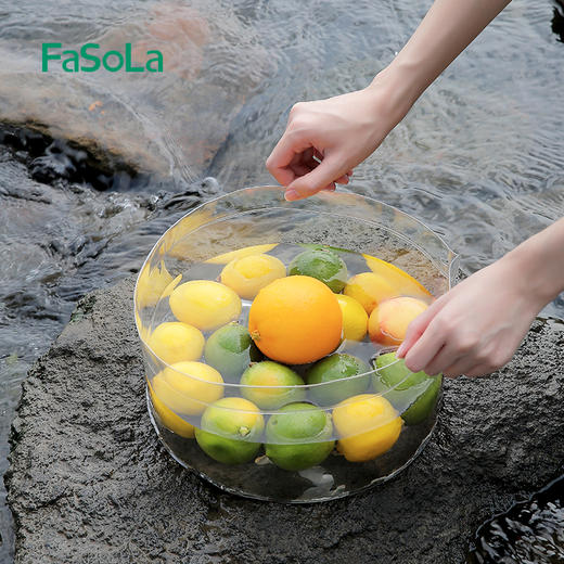 FaSoLa可折叠水桶户外旅行便携式大容量储水桶水盆透明洗衣盆大号 商品图7