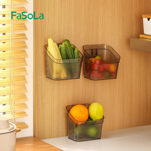 FaSoLa葱姜蒜厨房置物架调料用品挂篮卫生间墙上免打孔壁挂收纳筐 商品图9