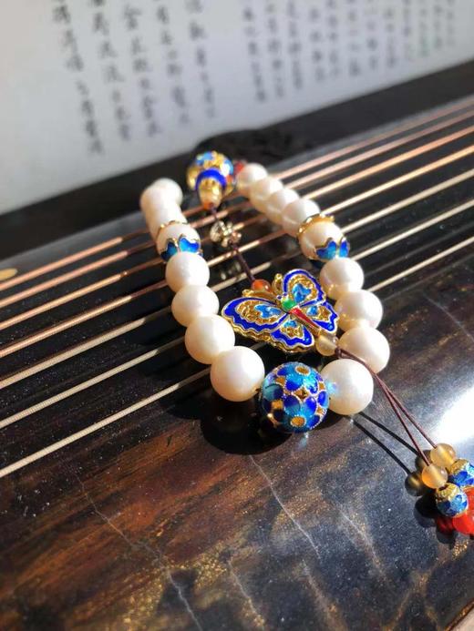 菊斋良品精致好物十八子压襟白珍珠景泰蓝 商品图8