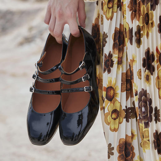 Julia Heuer 法式圆头粗跟玛丽珍鞋 商品图2