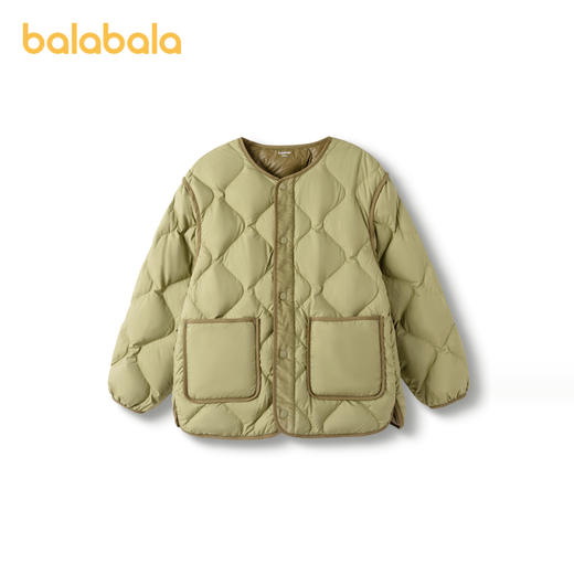 巴拉巴拉童装男童羽绒服新款秋冬季女中大童V领亲子百搭外套 商品图4