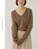 EAZYPEZY 2023AW V领坑条羊绒衫 商品缩略图0