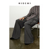 HIDEMI 工装设计感大口袋抽绳腰带式中低腰阔腿裤 黑色/灰色 商品缩略图4