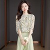 2023夏季新款雪纺衫七分袖衬衫女大码T恤圆领小衫5015 商品缩略图1