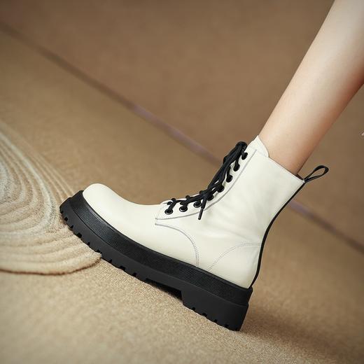 英伦风厚底，系带短靴黑色女靴DTN-XB79-2 商品图3