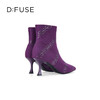 Dfuse迪芙斯秋冬款尖头烫钻细高跟个性袜靴短靴DF34116078 商品缩略图3