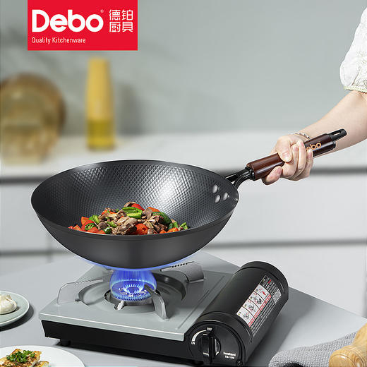 Debo德铂中式炒锅无涂层铁锅炒锅 商品图3