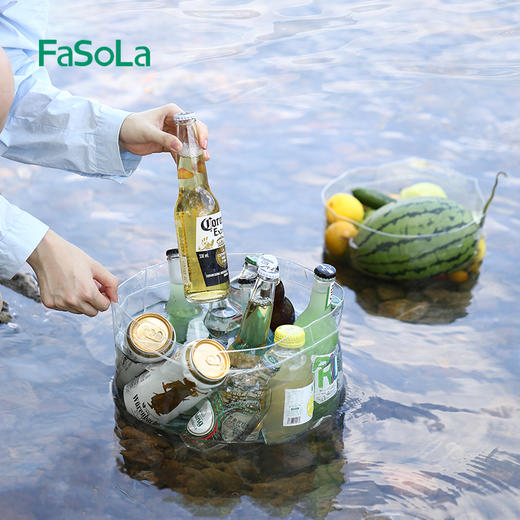 FaSoLa可折叠水桶户外旅行便携式大容量储水桶水盆透明洗衣盆大号 商品图1