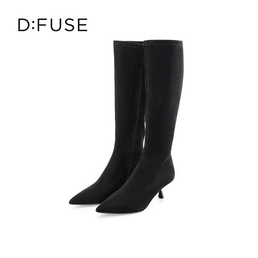 Dfuse迪芙斯秋冬新款尖头细跟高跟弹力长靴瘦瘦靴DF34117079 商品图6