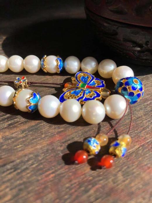 菊斋良品精致好物十八子压襟白珍珠景泰蓝 商品图7