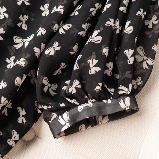 2023夏季新款雪纺衫五分袖衬衫女大码T恤圆领小衫5003 商品图3