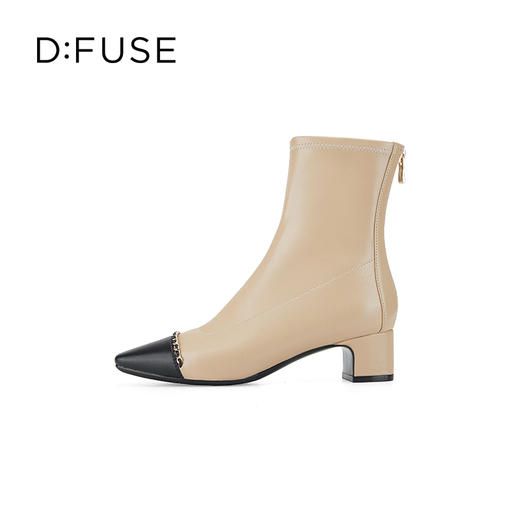 Dfuse迪芙斯秋冬新款方头小香风弹力短靴瘦瘦靴女DF34116277 商品图1