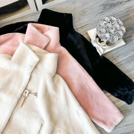 BeQueenStory【财阀驾到】西班牙美利奴羊毛绵羊皮翻领托卡百搭外套 商品图0