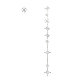 AE11523OX-1 apm MONACO 新款不对称流星耳钉女 气质时尚长款六芒星耳环设计感时尚银耳坠（宽高1*12.8cm）