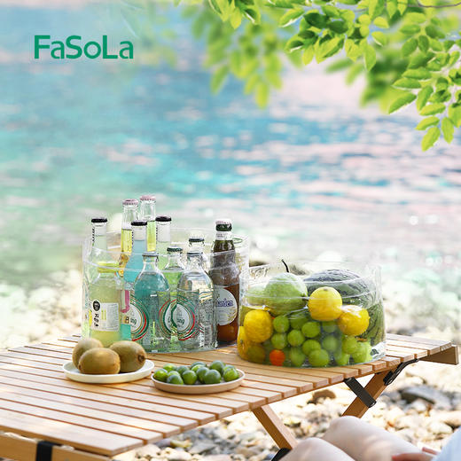 FaSoLa可折叠水桶户外旅行便携式大容量储水桶水盆透明洗衣盆大号 商品图3