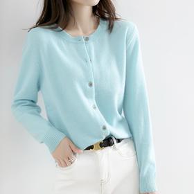 时尚百搭｜绒叶依品针织圆领小开衫，15色可选，修饰身材