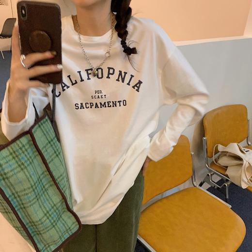 【字母印花纯棉T恤】秋冬韩版印花纯棉打底衫   100%纯棉面料 商品图2