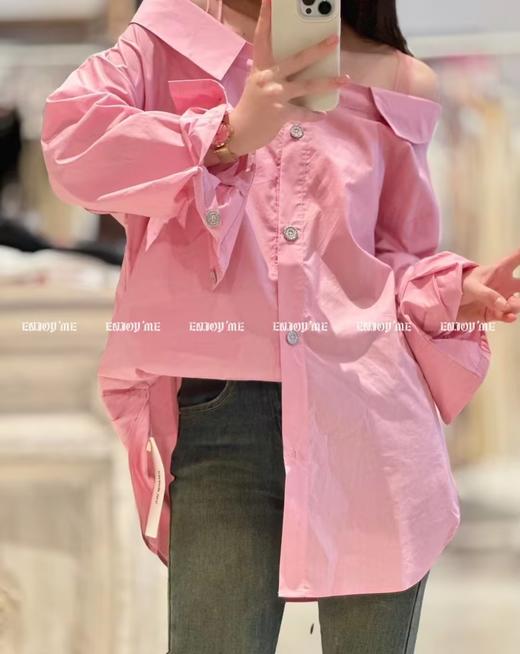 【门店同款】秋季一字肩假两件衬衫 154053421 商品图3