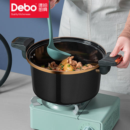 Debo德铂嘉尼特珐琅显温定时微压锅家用汤锅不粘锅 商品图1