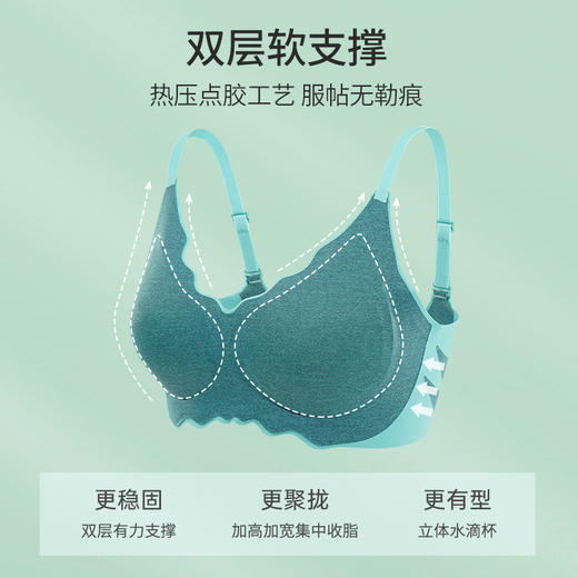 雅黛丽内衣女小胸聚拢无痕薄款文胸无钢圈收副乳一片式美背女胸罩 商品图6