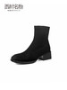 西村名物2023秋季新款高级感黑色厚底中筒靴马丁靴女短靴T23DS44681 商品缩略图1