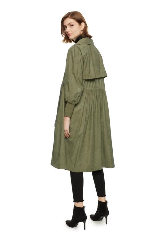 LNNNS 抽绳收腰军绿色长外套 7753 商品图2