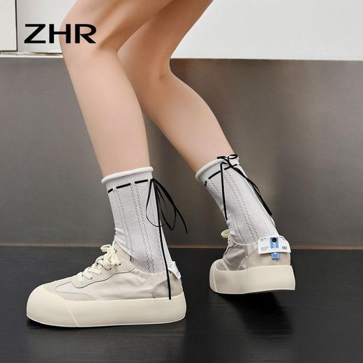ZHR板鞋ulzzang运动鞋女2023年新款学生百搭盐系ins潮休闲时尚鞋 商品图2