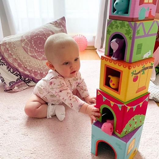 djeco叠叠杯农场动物数字套盒层层叠早教叠叠乐1-2岁叠高玩具益智 商品图3