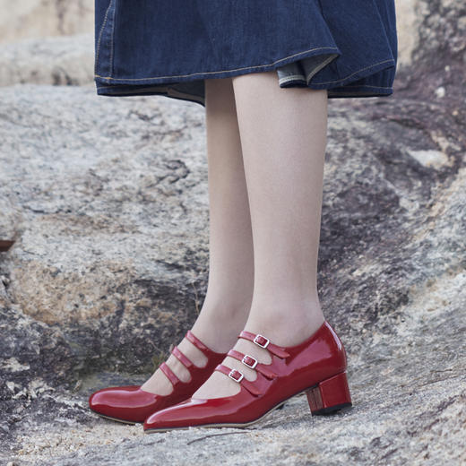 Julia Heuer 法式圆头粗跟玛丽珍鞋 商品图3