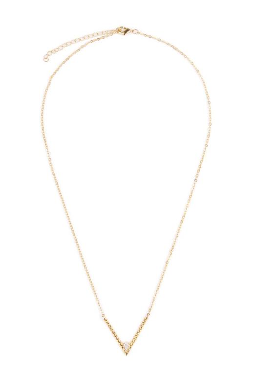 OCTAVIA V形锆石吊坠项链 7494 商品图1