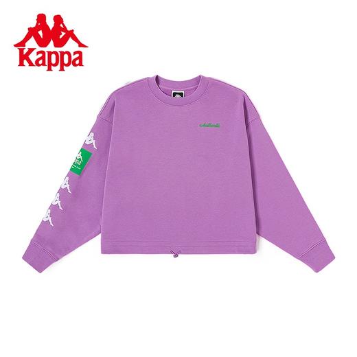 卡帕（Kappa）针织套头衫2023新款女秋圆领运动卫衣撞色串标休闲长袖K0D62WT61 商品图0