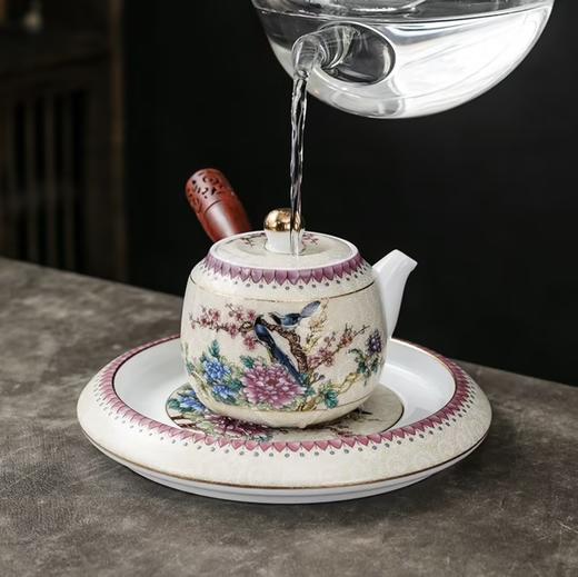 成艺陶瓷掐丝牡丹珐琅彩盖碗侧把壶功夫茶具套装家用办公送礼高档 商品图2