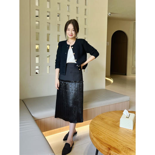 25特价 2308405   镜面百褶拼接半裙 商品图5