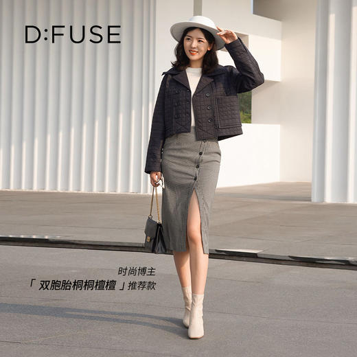 Dfuse迪芙斯冬季新款短靴女网红瘦瘦靴方头粗跟英伦女靴子女鞋DF34116704 商品图2