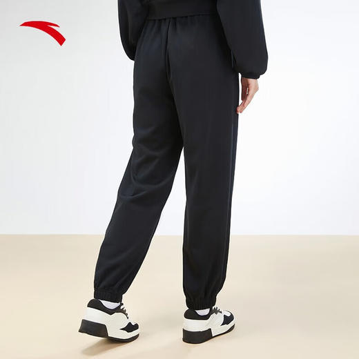 安踏动型弹力针织运动长裤女款秋季新款休闲卫裤束脚裤子162338329 基础黑-1 M/女165 商品图3