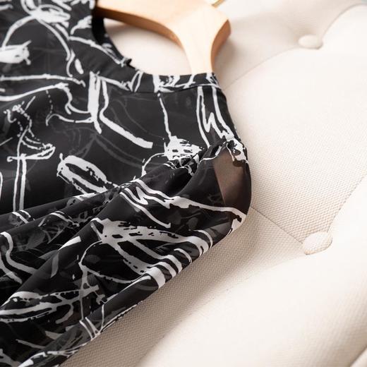 2023夏季新款雪纺衫五分袖衬衫女大码T恤圆领小衫5021 商品图2