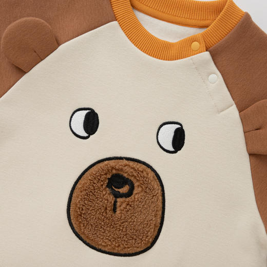 巴拉巴拉连体衣婴儿衣服宝宝外出抱衣哈衣加绒新款秋冬装萌趣 商品图3